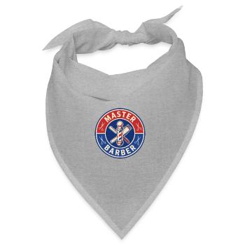 Vintage Master Barber Straight Razor Pole Patch - Bandana Dreieckstuch - Grau meliert - Vorne