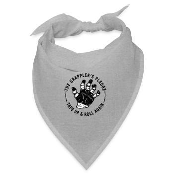 Grappler's Pledge – BJJ Tape Up & Roll Again - Bandana Dreieckstuch - Grau meliert - Vorne