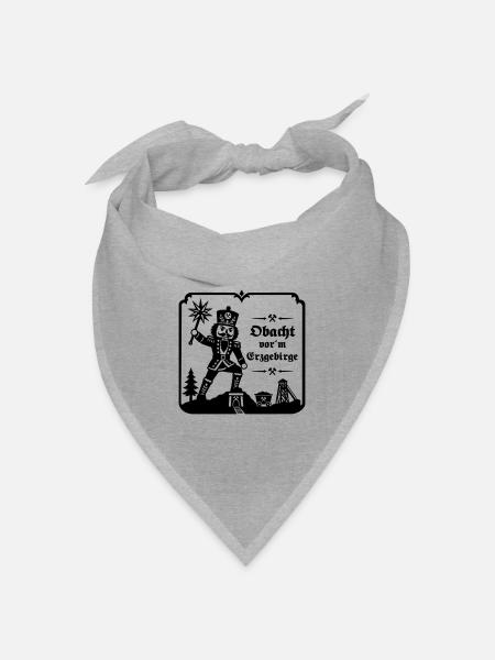 Nussknacker - Obacht vor´m Erzgebirge - Bandana Dreieckstuch - Grau meliert