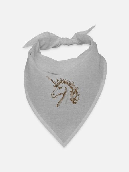 Mystic Unicorn - Bandana Dreieckstuch - Grau meliert