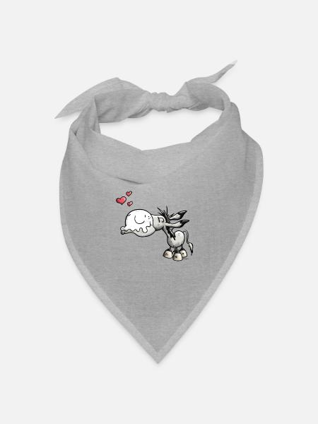 Es ist knutsch Esel Zeit - Bandana Dreieckstuch - Grau meliert
