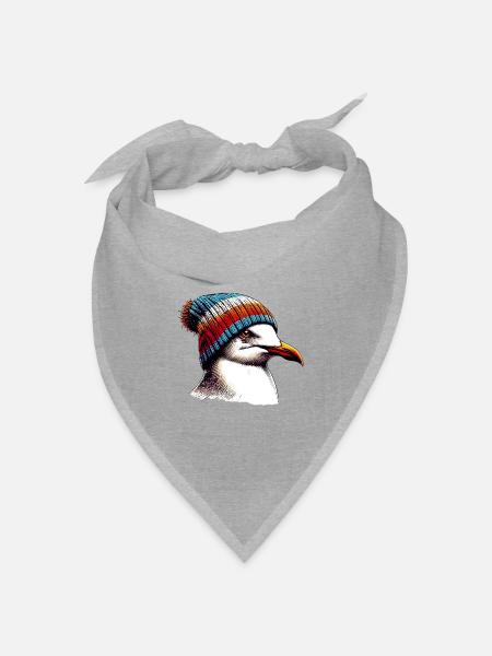Möwe - Bandana Dreieckstuch - Grau meliert