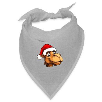 Kamele Christmas - Bandana Dreieckstuch - Grau meliert - Vorne