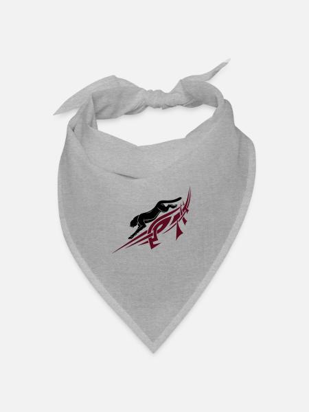 Panther, Tribal, Tattoo - Bandana Dreieckstuch - Grau meliert
