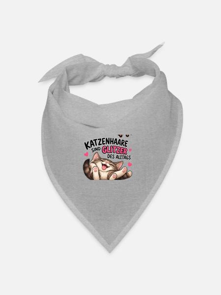Katzenhaare sind Glitzer des Alltags - Bandana Dreieckstuch - Grau meliert