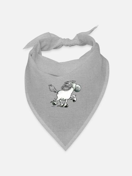 Drolliger Isländer - Islandpferd - Isi - Bandana Dreieckstuch - Grau meliert