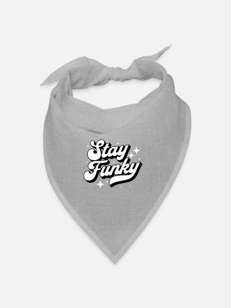 STAY FUNKY Retro Vintage 70er Jahre Disco - Bandana Dreieckstuch - Grau meliert