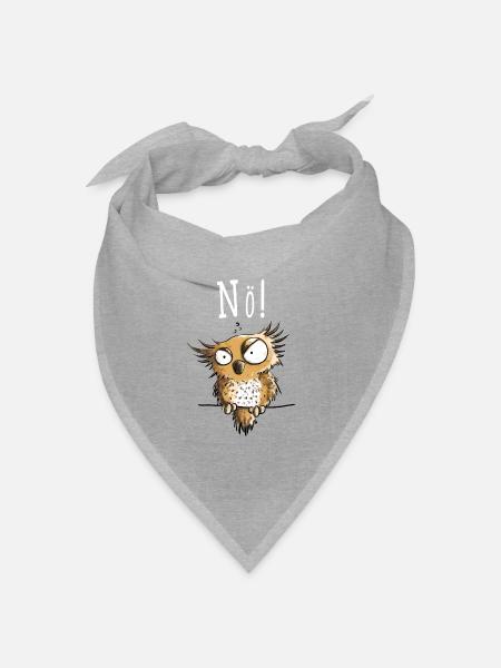Nö Eule In Montag Morgen Stimmung - Bandana Dreieckstuch - Grau meliert