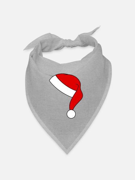 Weihnachtsmütze - Bandana Dreieckstuch - Grau meliert