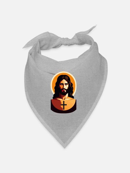 Jesus Christus - Bandana Dreieckstuch - Grau meliert