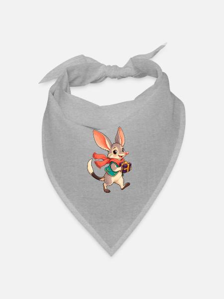 Hoppelhase mit Geschenkzauber - Bandana Dreieckstuch - Grau meliert