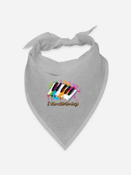 Im Einklang mit den Klavier Tasten - Pianist - Bandana Dreieckstuch - Grau meliert