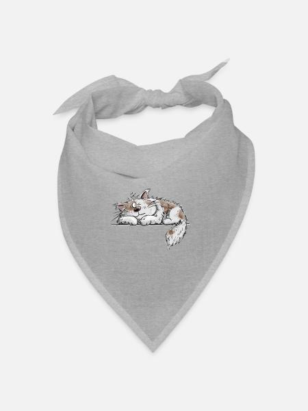 Maine Coon Katze Linie Katzenfreund Tierhumor - Bandana Dreieckstuch - Grau meliert