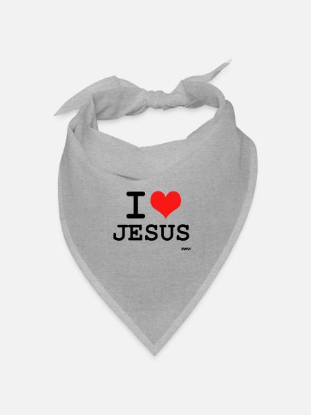jesus - Bandana Dreieckstuch - Grau meliert
