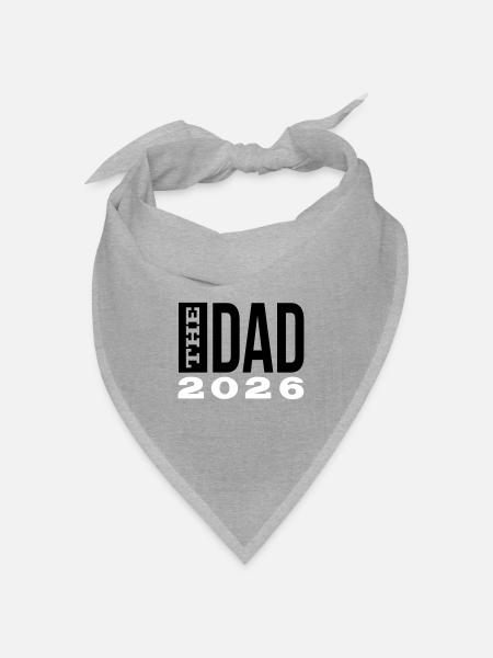 The Dad 26 Vater Baby Papa 2026 Vatertagsgeschenk - Bandana Dreieckstuch - Grau meliert