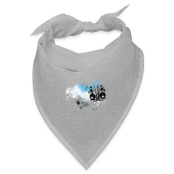 Frutiger Metro Lautsprecher – Floral Grunge Splash - Bandana Dreieckstuch - Grau meliert - Vorne