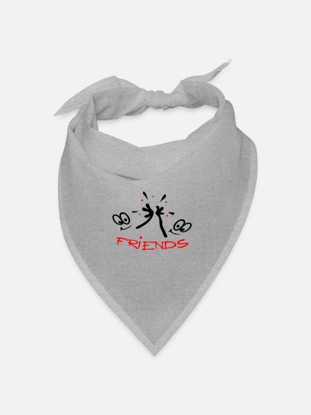 Freunde, Friends, Comic - Bandana Dreieckstuch - Grau meliert