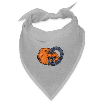 Shy Pumpkin - Kürbislaterne - Bandana Dreieckstuch - Grau meliert - Vorne