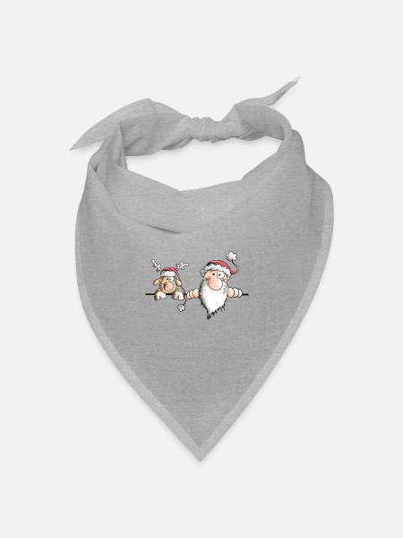 Das Weihnachts Team - Bandana Dreieckstuch - Grau meliert
