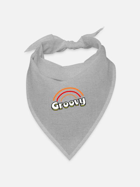 Groovy 70er Jahre - Bandana Dreieckstuch - Grau meliert