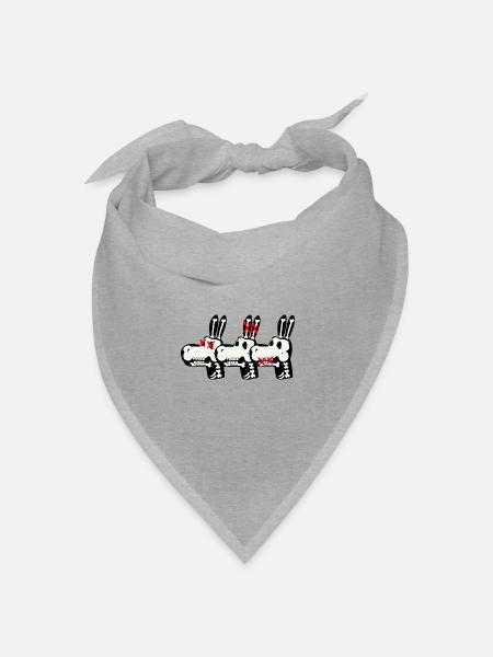 Drei knochen Esel - Bandana Dreieckstuch - Grau meliert