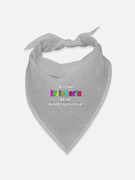 Erzieherin - Bandana Dreieckstuch - Grau meliert
