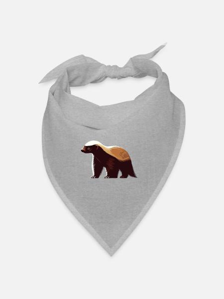 Honigdachs - Bandana Dreieckstuch - Grau meliert