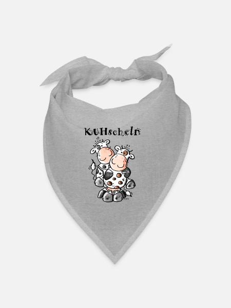 KUHschelnde Kühe - Kuh - Bandana Dreieckstuch - Grau meliert
