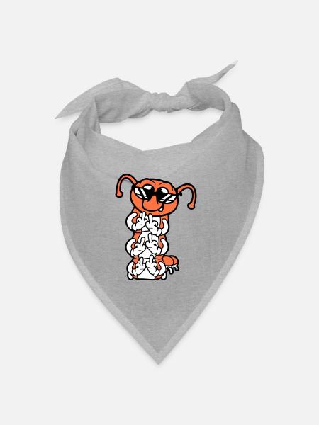 Raupe Mittelfinger Beleidigung Sonnenbrille Cool - Bandana Dreieckstuch - Grau meliert
