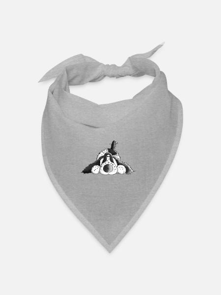 Fröhlicher Cocker Spaniel - Hund - Bandana Dreieckstuch - Grau meliert
