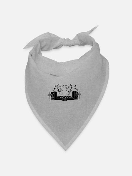 Diskothek-Drehscheibe - Bandana Dreieckstuch - Grau meliert