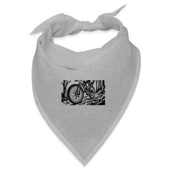 MTB Fahrer Wald Silhouette - Bandana Dreieckstuch - Grau meliert - Vorne