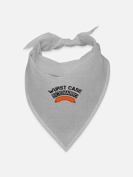 Wurst case scenario grillen BBQ Griller Geschenk - Bandana Dreieckstuch - Grau meliert