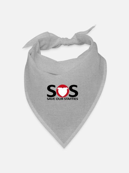 Sos-Staffies – 131 - Bandana Dreieckstuch - Grau meliert