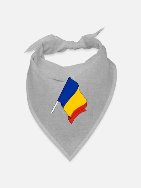 Flagge Rumänien - Bandana Dreieckstuch - Grau meliert