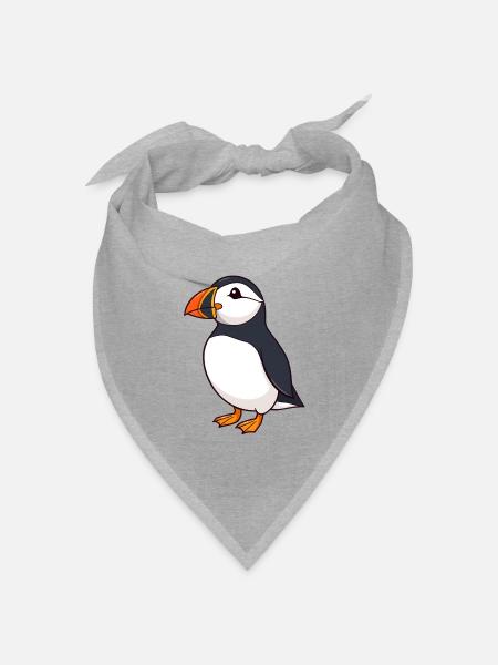 Papageientaucher Puffin - Bandana Dreieckstuch - Grau meliert