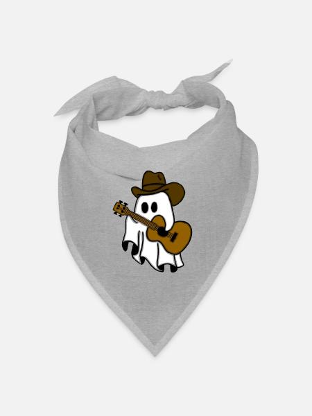 Geistergitarrist im Cowboyhut - Bandana Dreieckstuch - Grau meliert