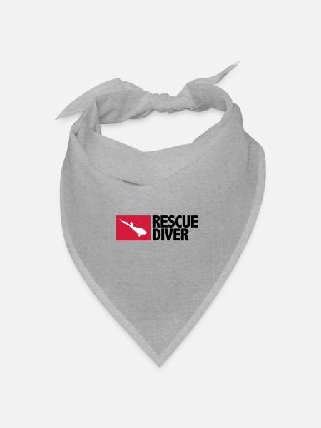 Rescue Diver - Bandana Dreieckstuch - Grau meliert