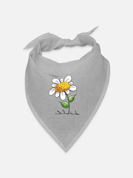 Schöne Blume - Blumen - Blümchen - Natur - Blatt - Bandana Dreieckstuch - Grau meliert
