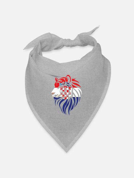 Croacia - Kroatien - Tiger-Flaggen - Bandana Dreieckstuch - Grau meliert