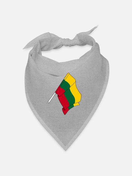 Flagge Litauen - Bandana Dreieckstuch - Grau meliert