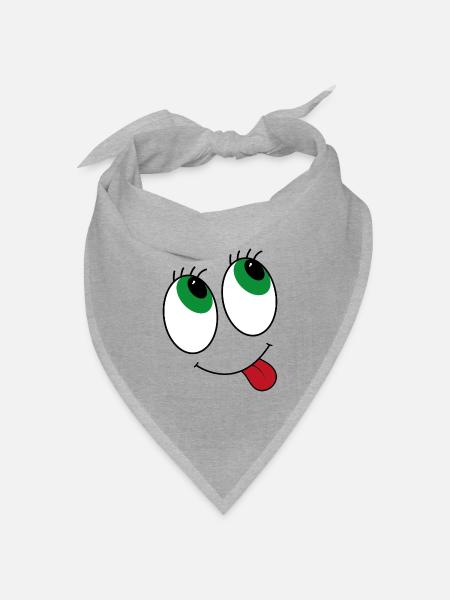 Augen im Comicstyle - Bandana Dreieckstuch - Grau meliert