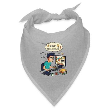 Graphic Designer Chaos Export Panic - Bandana Dreieckstuch - Grau meliert - Vorne