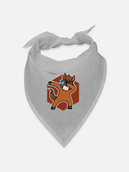 Tanzendes Pferdchen - Bandana Dreieckstuch - Grau meliert