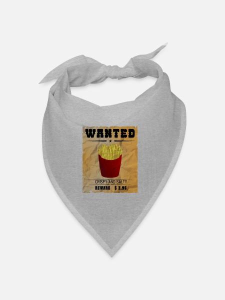 Pommes - french fries - Bandana Dreieckstuch - Grau meliert