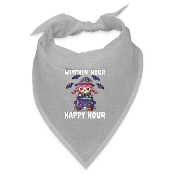 WITCHIN' HOUR HAPPY HOUR - HEXE HALLOWEEN - Bandana Dreieckstuch - Grau meliert - Vorne