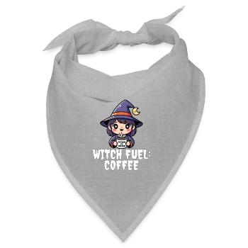 WITCH FUEL KAFFEE - HEXE HALLOWEEN - Bandana Dreieckstuch - Grau meliert - Vorne