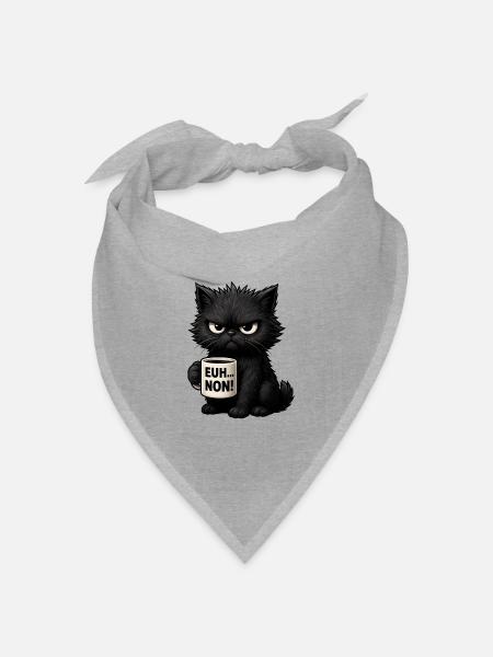 Chat Grognon Drôle Uh Nope Humour Introverti Noir - Bandana Dreieckstuch - Grau meliert