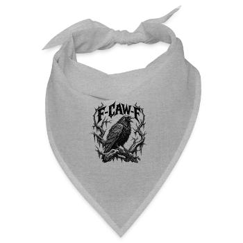 F-CAW-F Gothic Raven Dark Humor Crow - Bandana Dreieckstuch - Grau meliert - Vorne