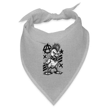 Punk Rock Duck Mohawk Anarchy Bird - Bandana Dreieckstuch - Grau meliert - Vorne
